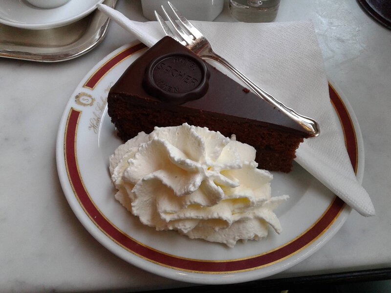 Slice of Chocolate Cake — Brown, Calm, Photograph, Whipped Cream, Fork