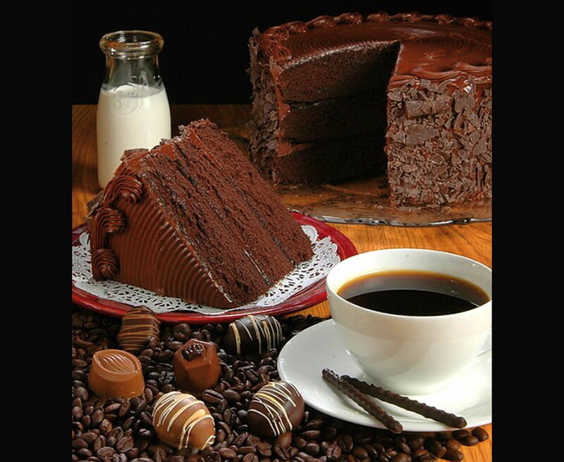 Slice of Chocolate Cake — Brown, Indulgent
