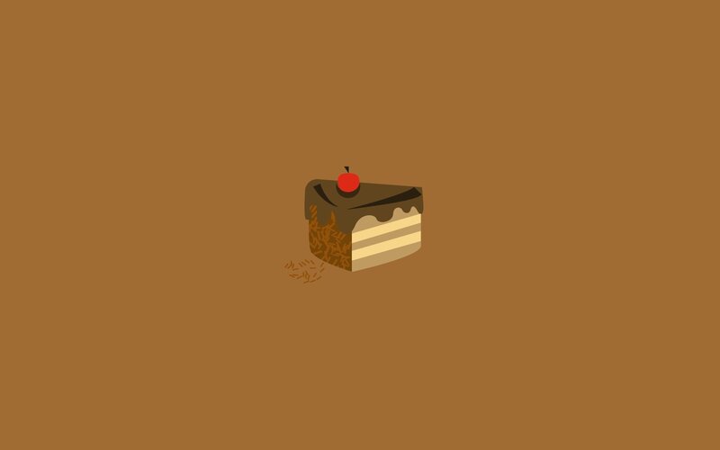 Slice of Chocolate Cake — Brown, Neutral, Illustration