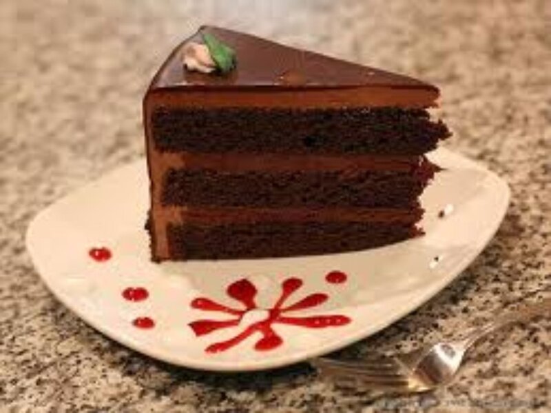 Slice of Chocolate Cake — Brown, Neutral, Photograph, Plate