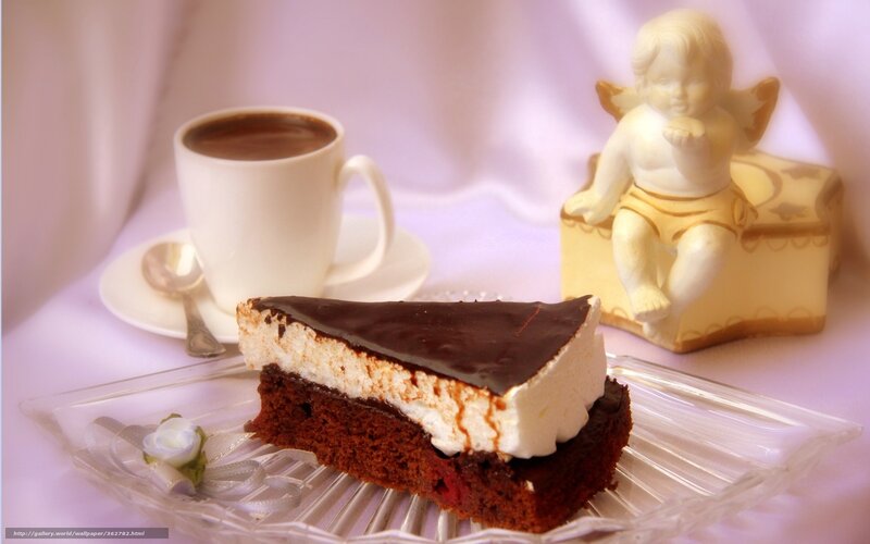 Slice of Chocolate Cake — White, Serene