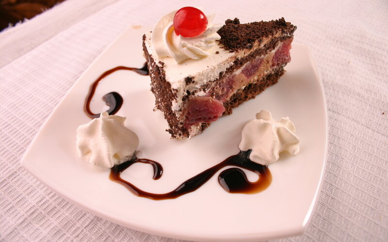 Slice of Chocolate Cake — White