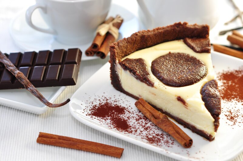 Slice of Chocolate Cheesecake — Brown, Calm
