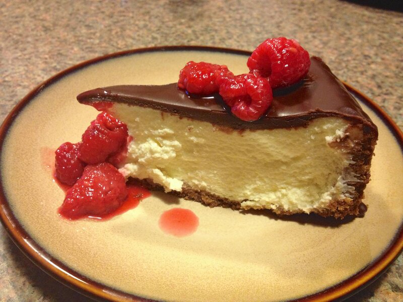 Slice of Chocolate Cheesecake — Brown
