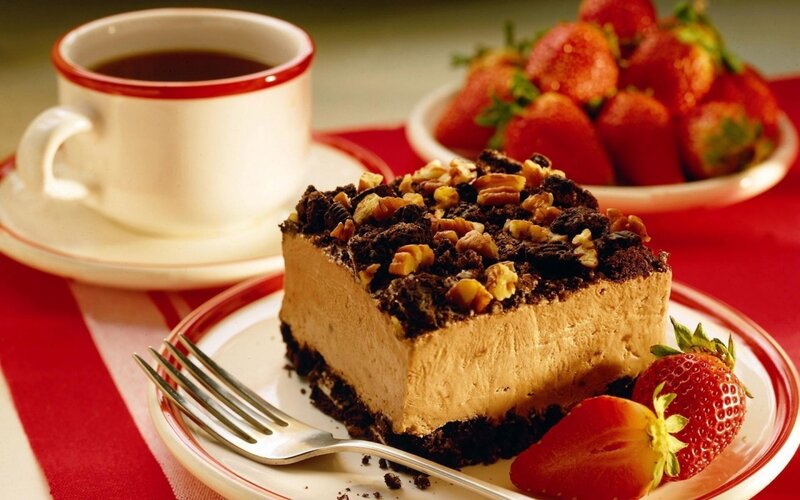 Slice of Chocolate Dessert — Red