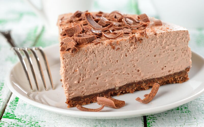 Slice of Chocolate Mousse Cake — Brown