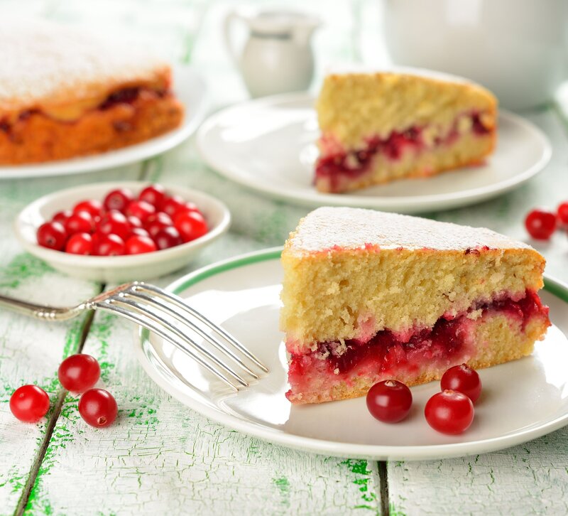 Slice of Cranberry Cake — White