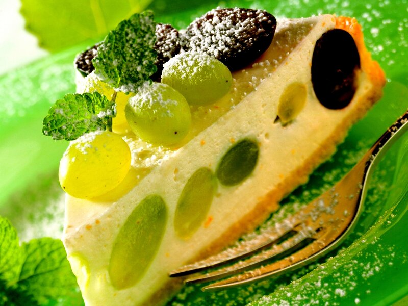 Slice of Grape Cheesecake