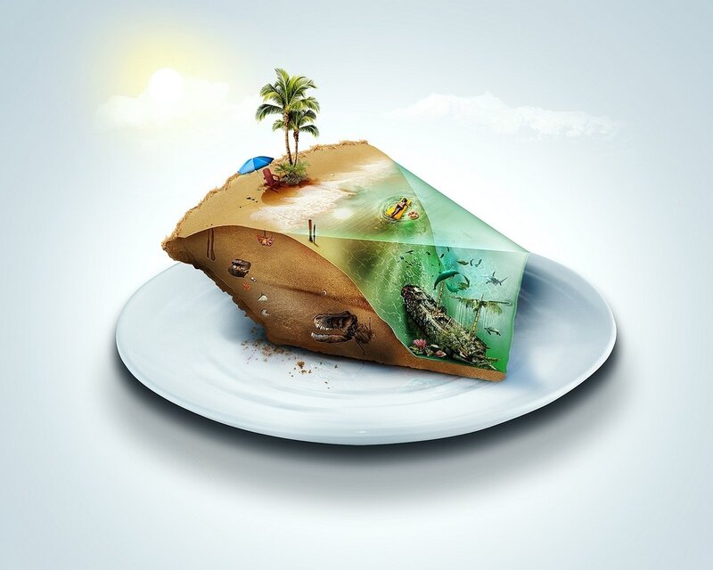 slice of island landscape