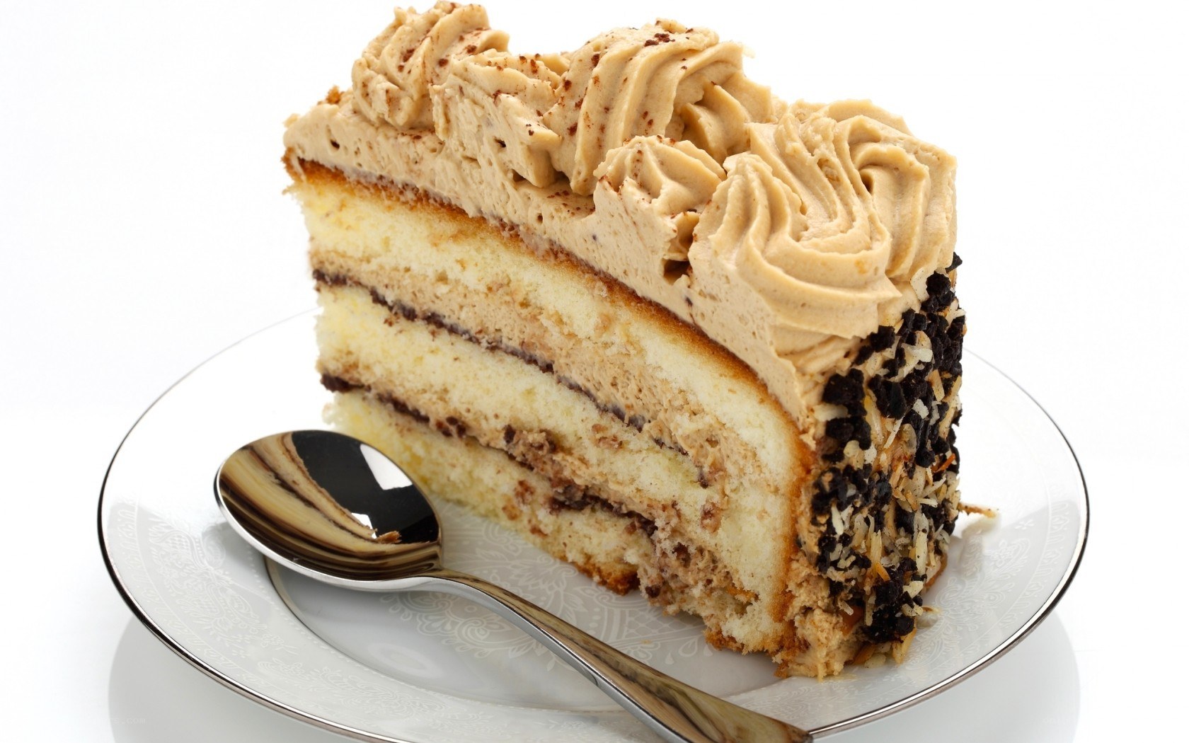 slice of layered cake