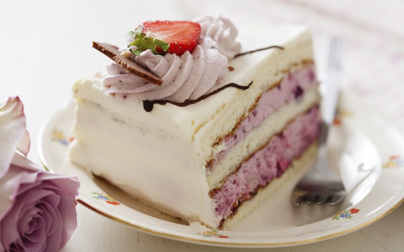 Slice of Layered Cake — White, Delicate