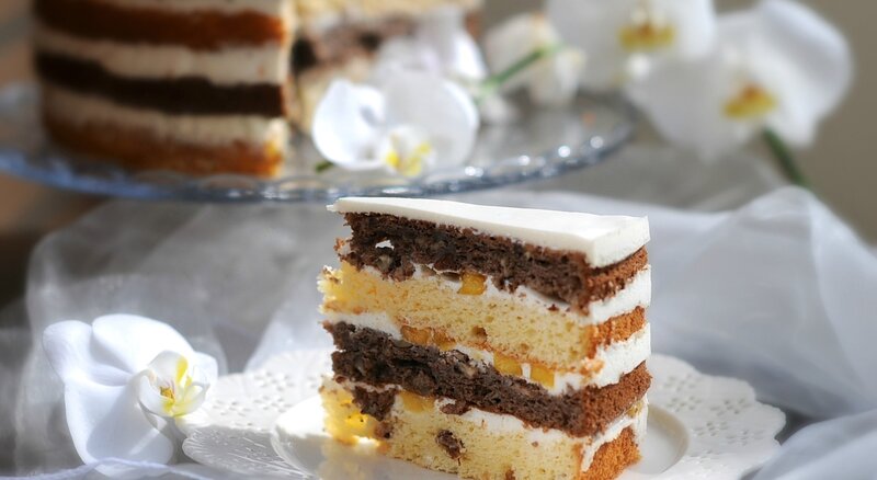Slice of Layered Cake — White, Serene