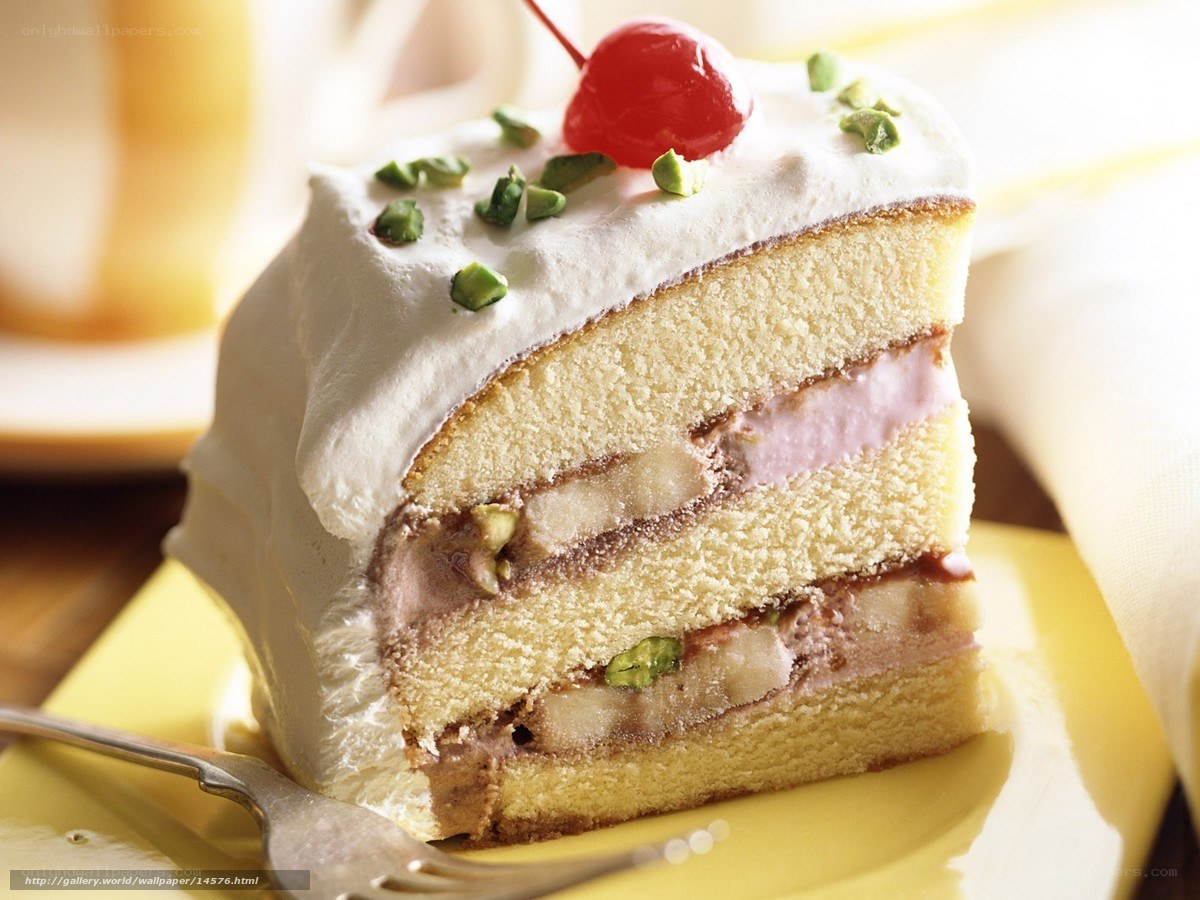slice of layered cake