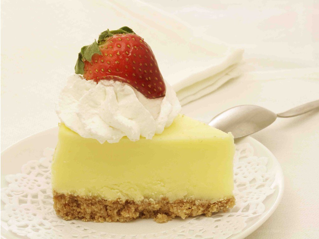 slice of lemon cheesecake