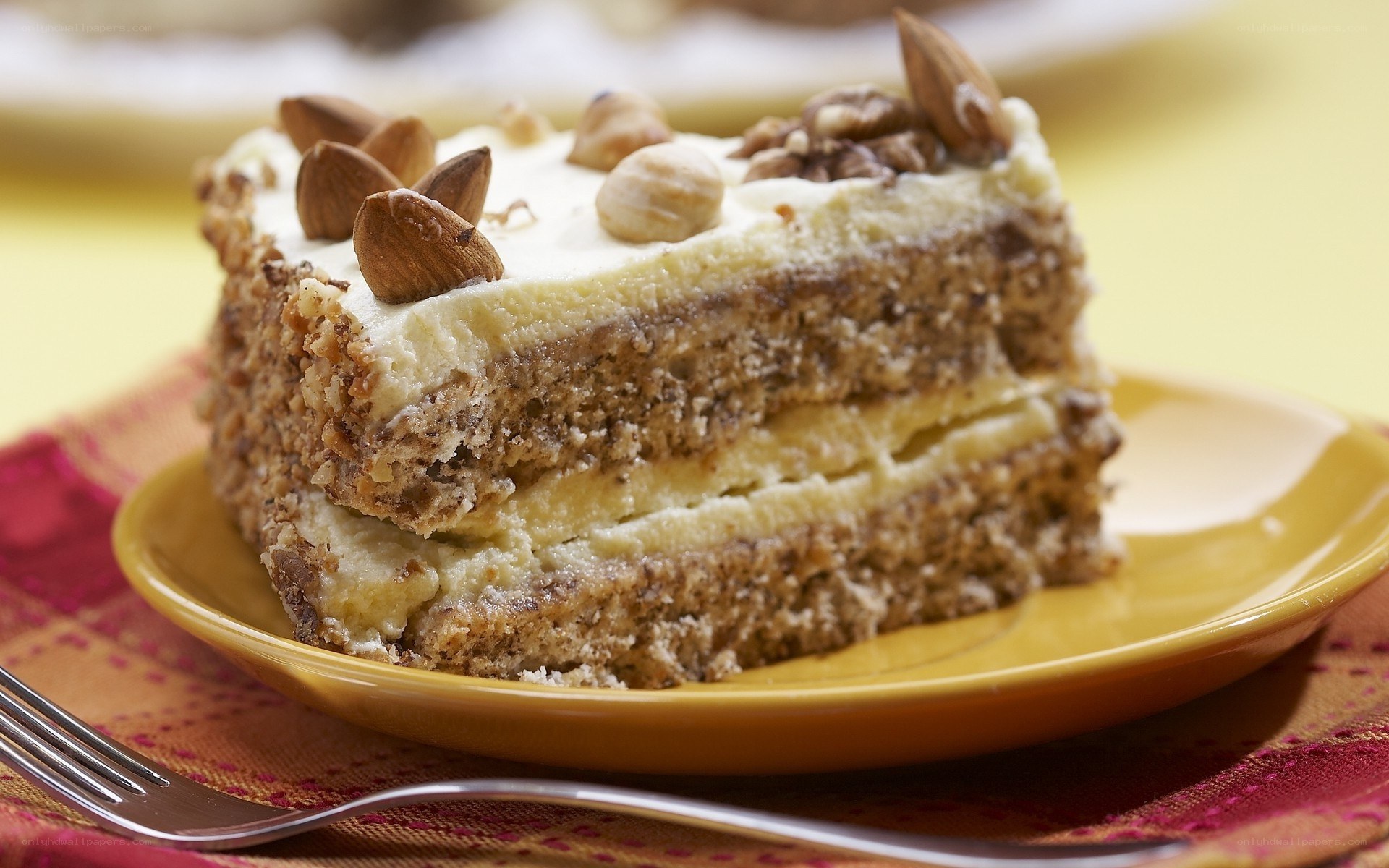 slice of nut cake