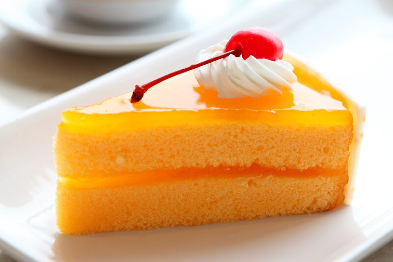 Slice of Orange Cake — Appetizing, Afternoon