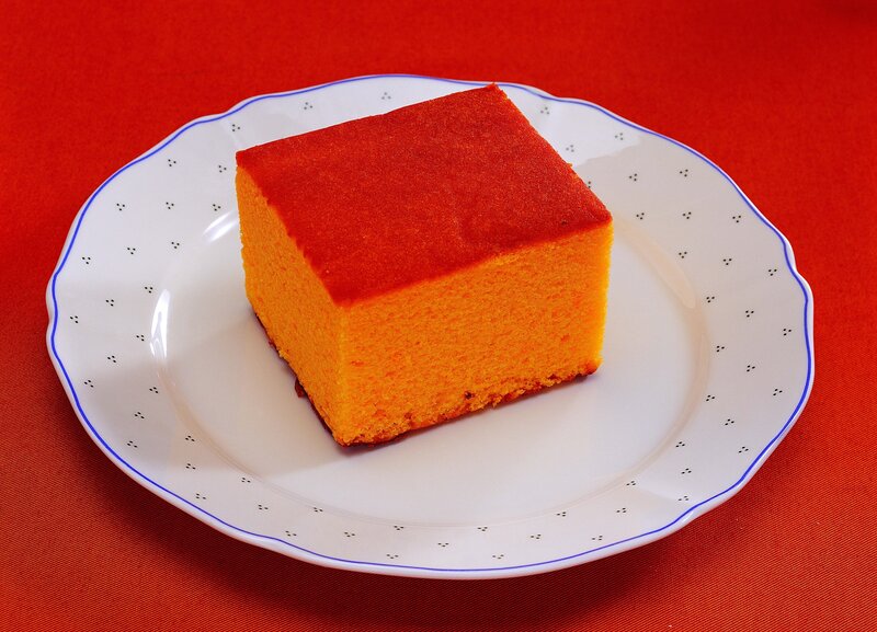 slice of orange cake