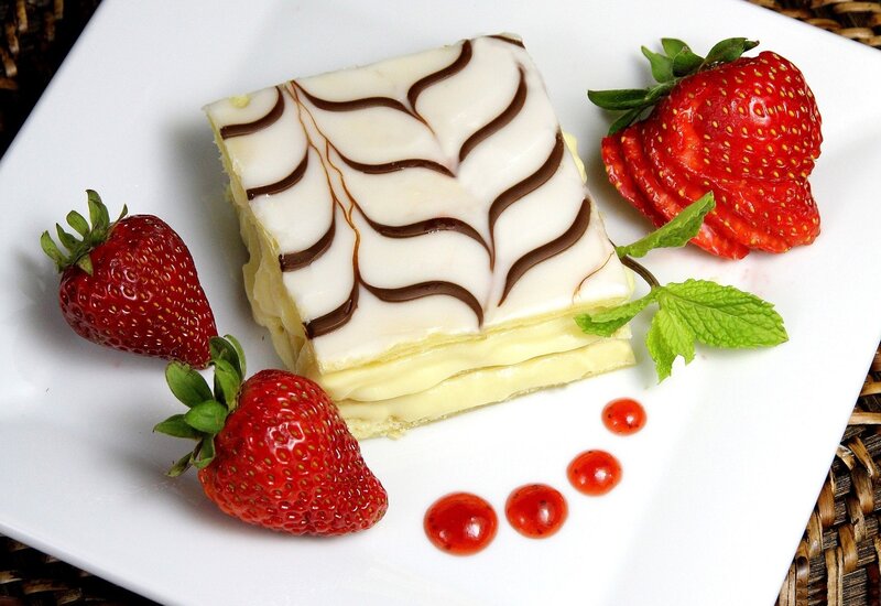 Slice of Pastry with Strawberries