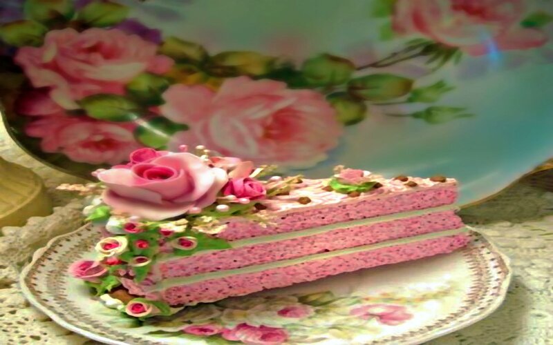 Slice of Pink Cake — Delicate