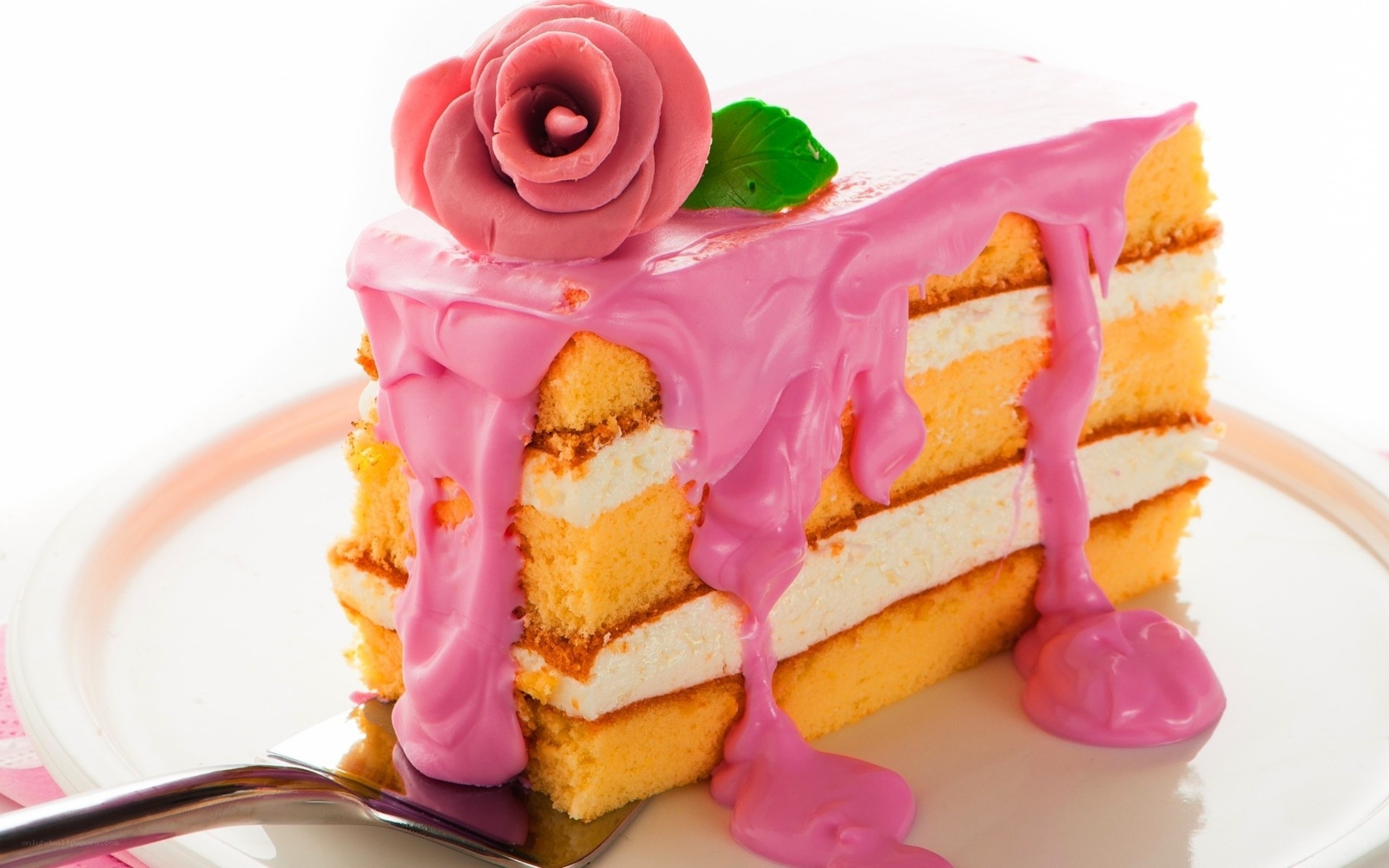 slice of pink cake