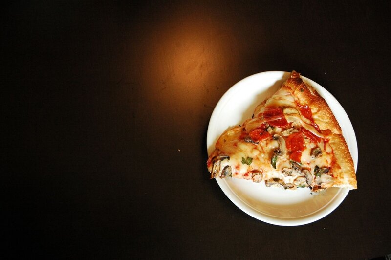 slice of pizza on a plate