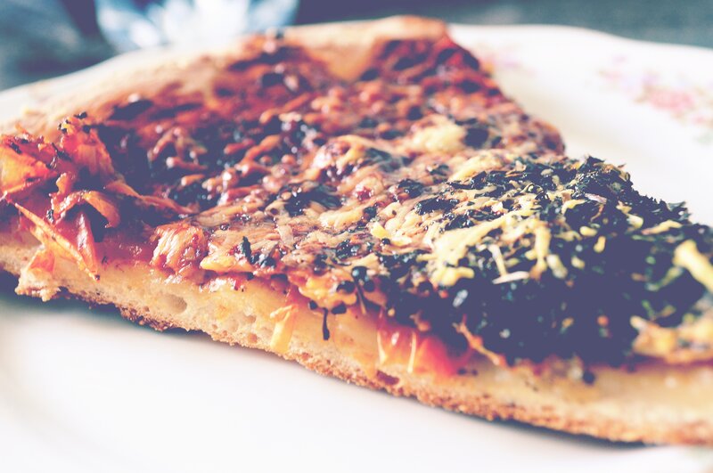 Slice of Pizza on Plate