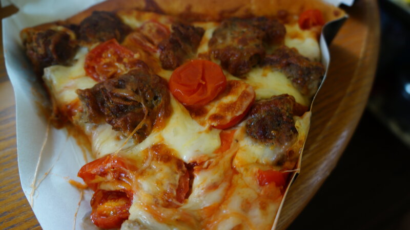 Slice of Pizza with Meatballs
