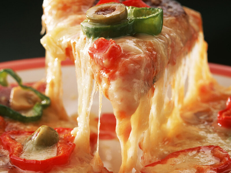 Slice of Pizza with Toppings — Yellow, Appetizing