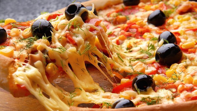 Slice of Pizza with Toppings — Yellow