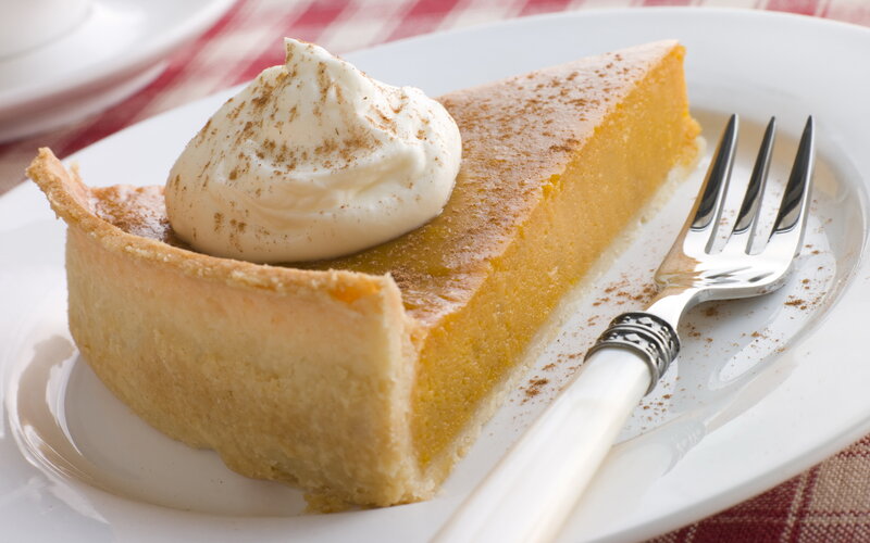 Slice of Pumpkin Pie — White, Appetizing