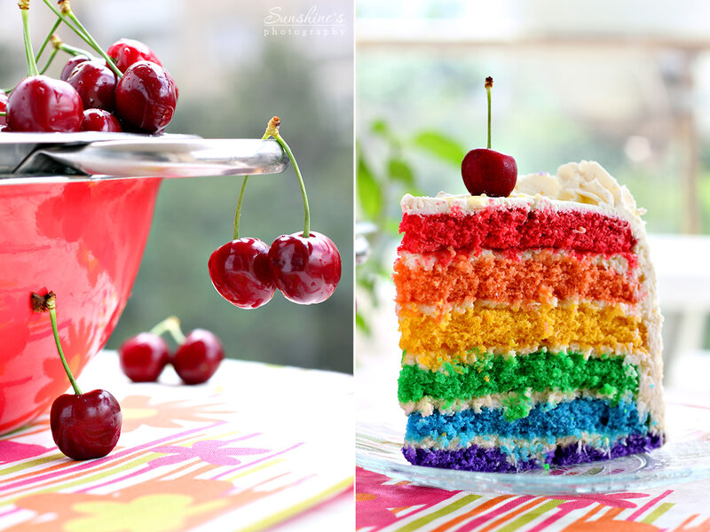 Slice of Rainbow Cake