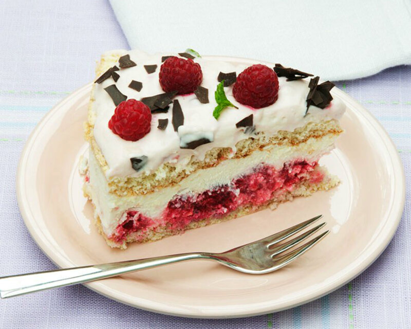 Slice of Raspberry Cake — Pink