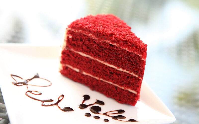 Slice of Red Velvet Cake — Appetizing, Afternoon