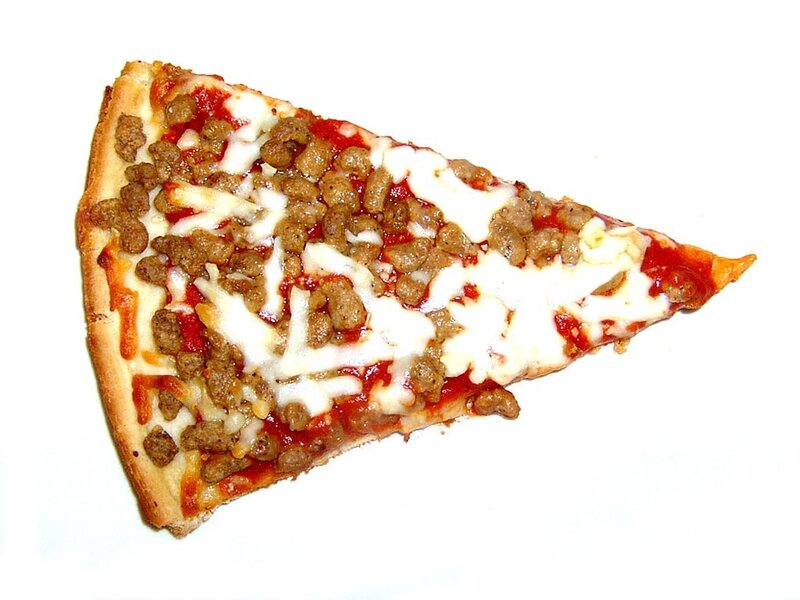 Slice of Sausage Pizza — White