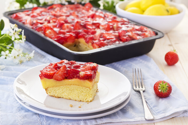 Slice of Strawberry Cake — Red