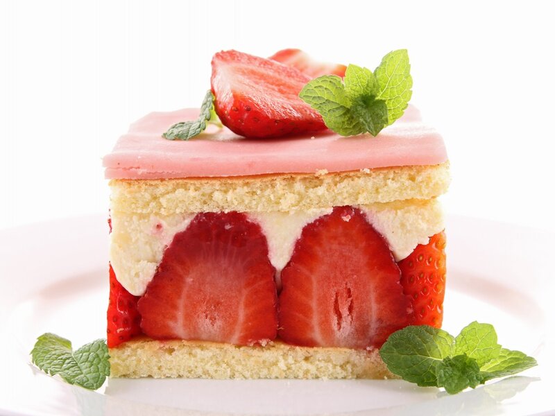 Slice of Strawberry Cake