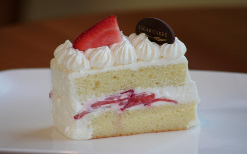 Slice of Strawberry Cake — White
