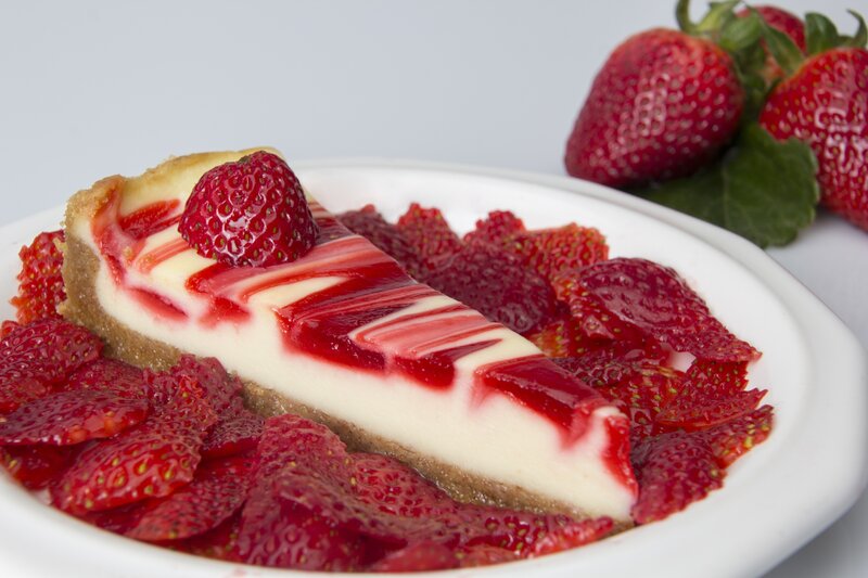 Slice of Strawberry Cheesecake — Red, Appetizing