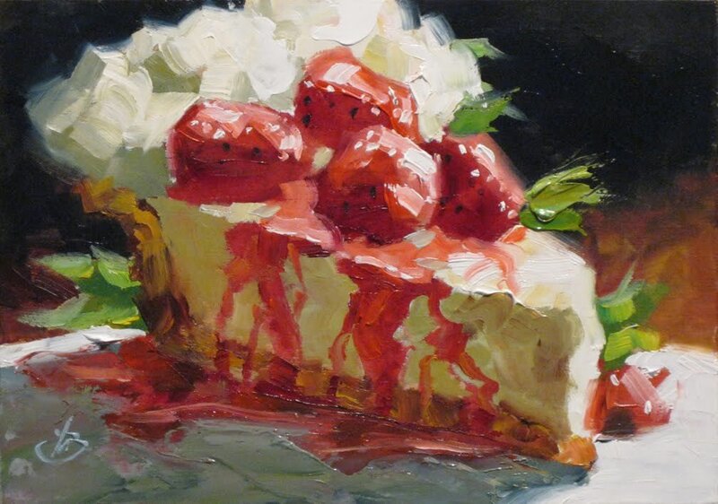 Slice of Strawberry Cheesecake