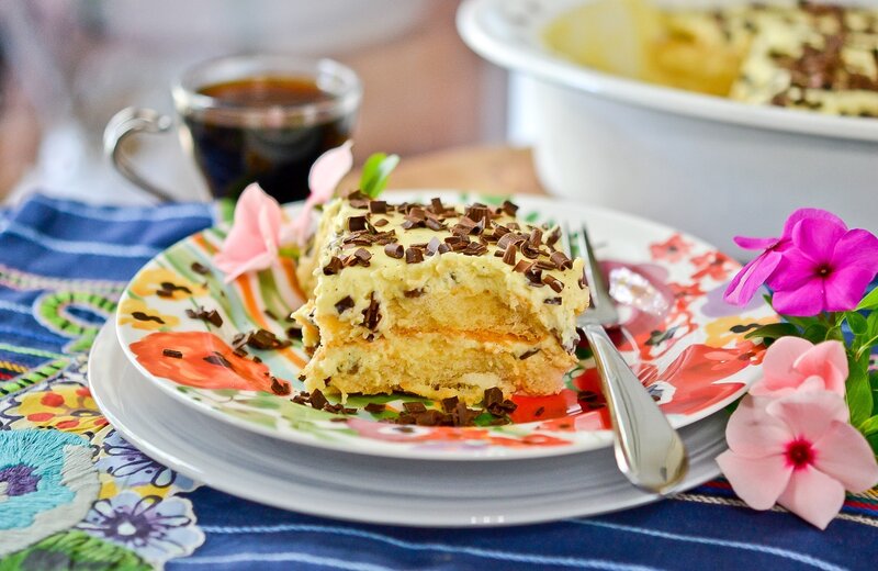 Slice of Tiramisu Cake — Blue, Calm