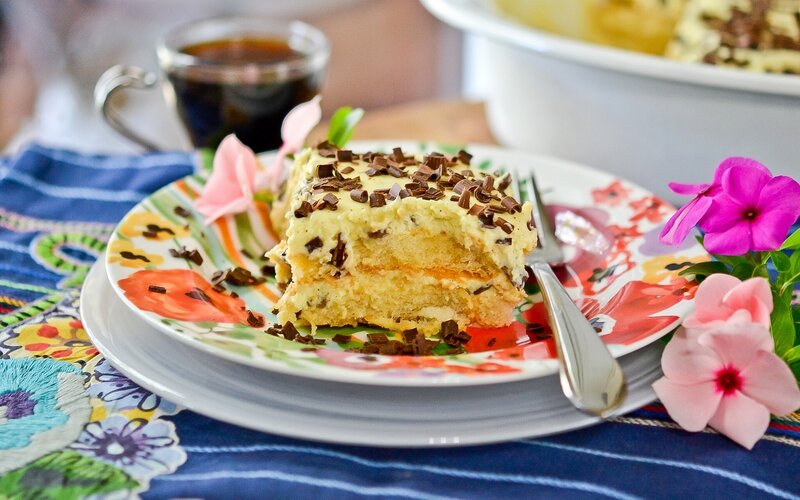 Slice of Tiramisu Cake — Blue