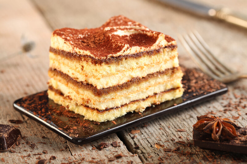 Slice of Tiramisu Cake — Brown, Appetizing