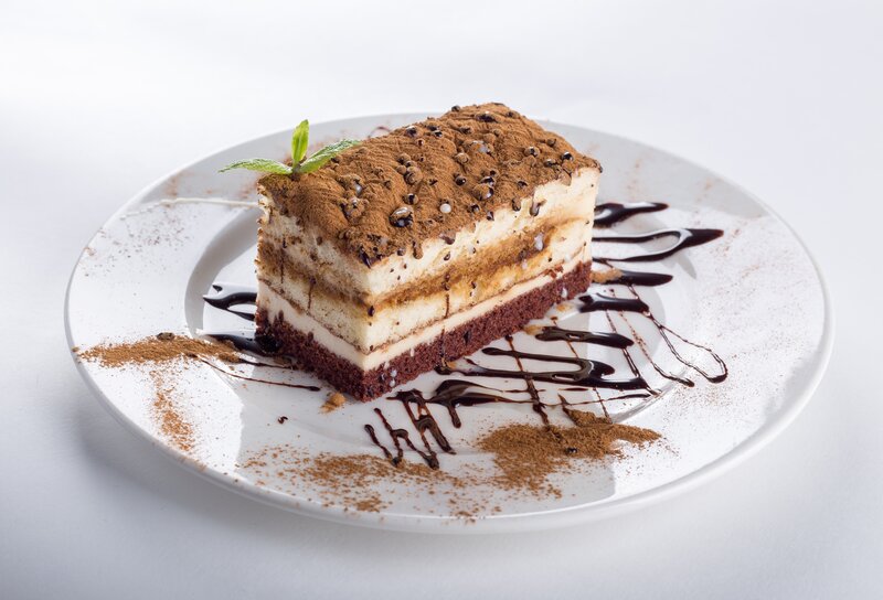 Slice of Tiramisu Cake — White, Appetizing, Photograph