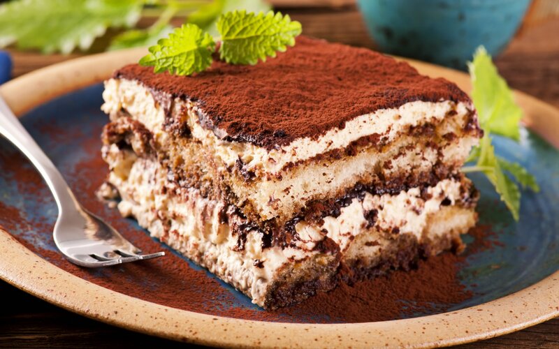 Slice of Tiramisu Dessert — Brown