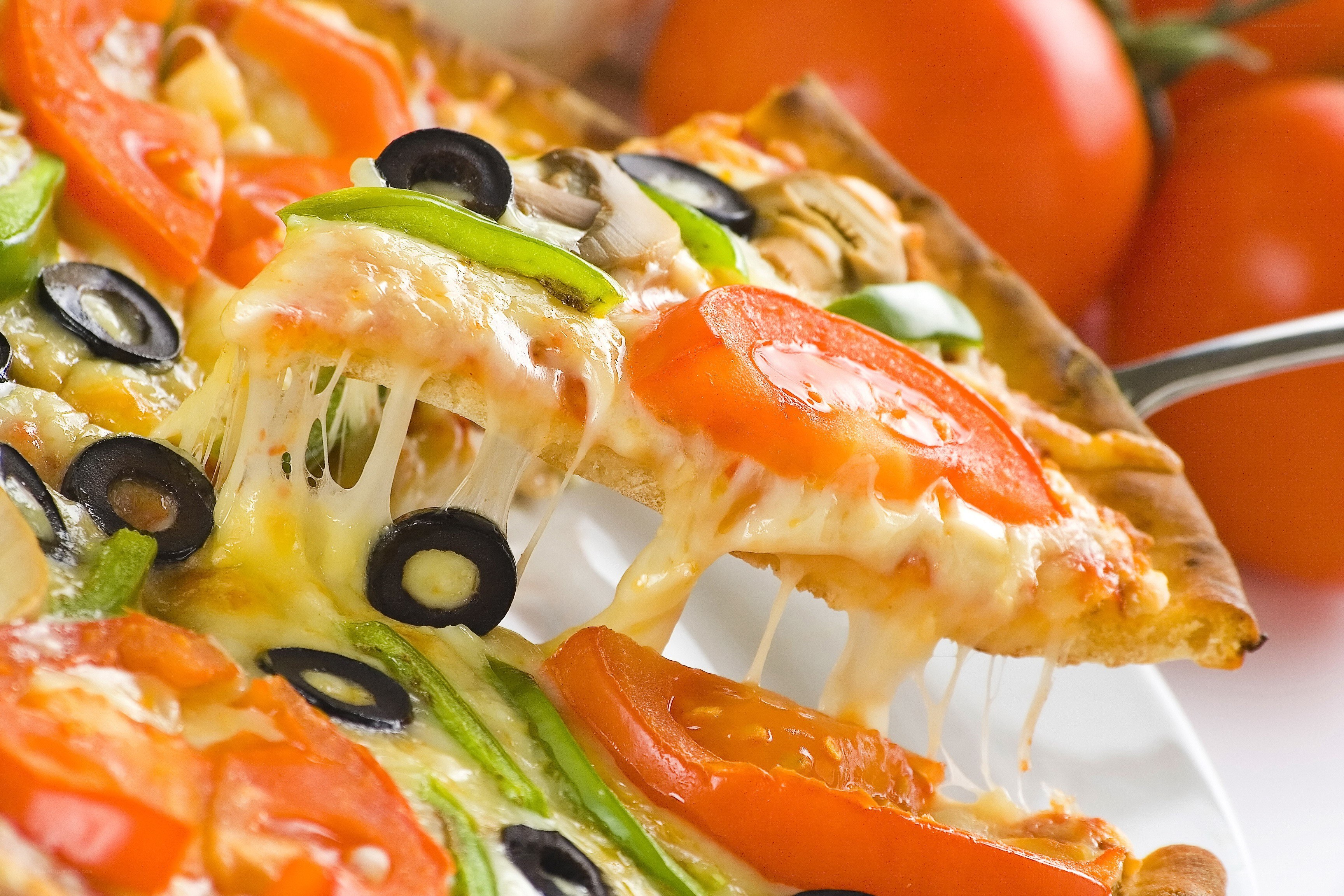 Slice of vegetable pizza