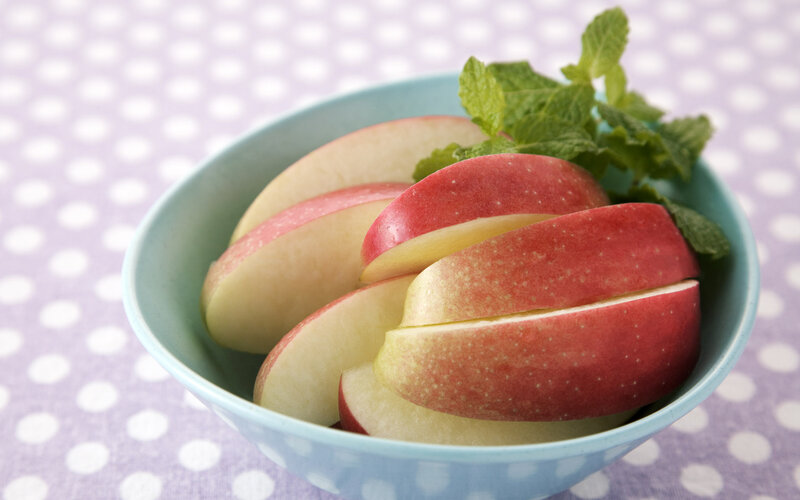 Sliced Apples in Bowl