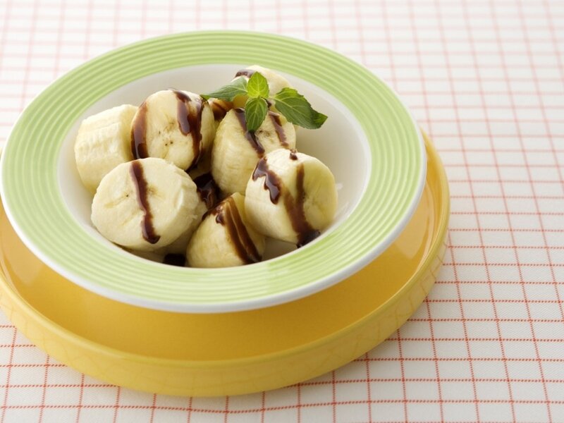 Sliced Bananas in Bowl
