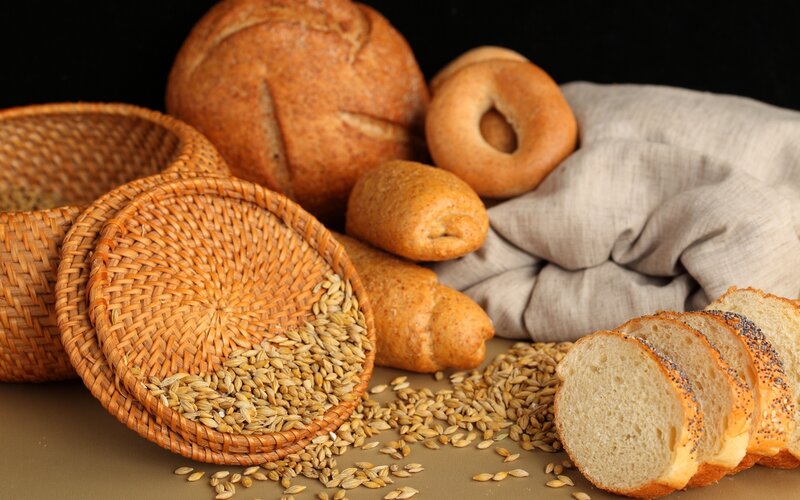 Sliced Bread and Grains — Brown