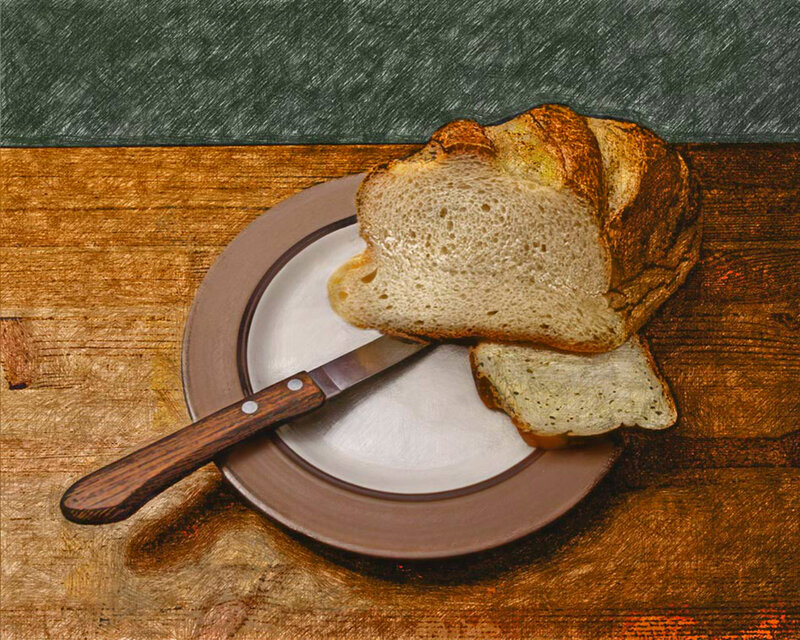 Sliced Bread on Plate