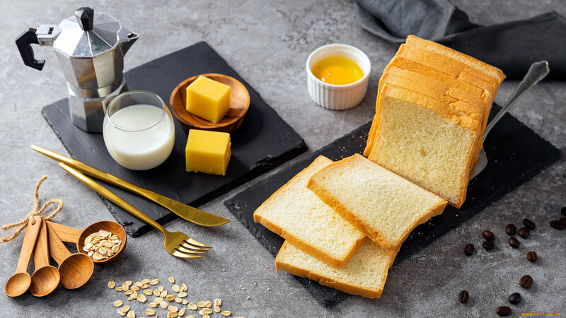 Sliced Bread with Coffee